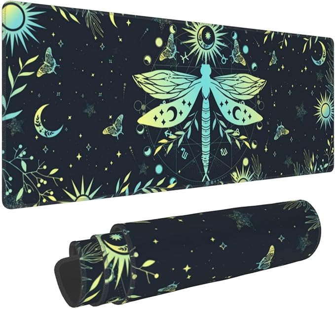 Dragonfly Mouse Pad XL Large Mousepad Non Slip Rubber Base Desk Mat for Laptop Computer Gaming 31.5" X 12"