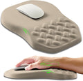 Ergonomic Slope Mouse Pad Wrist Support, Wrist Rest Mousepad for Carpal Tunnel with Massage Bulge and Slow Rebound Memory Foam (12x8 inch, Apricot)