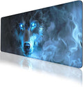 Wolf Gaming Mouse Pad Misty Wolf Blue Eye Cool Animal XL Mouse Pad Large Mousepad Extended Laptop Keyboard Mat Gaming Desk Pad Mouse Mat 35.4"x15.7" Office Computer Keyboard Laptop Home
