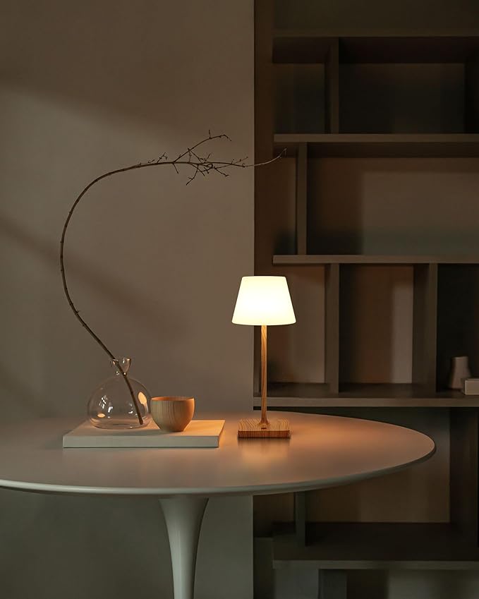 LED Cordless Table Lamp, 4000mAh Portable Rechargeable Battery Powered Dimmable Outdoor Waterproof Table Light, Touch Night Light for Bedroom, Bathroom, Restaurant, Garden 14.5"