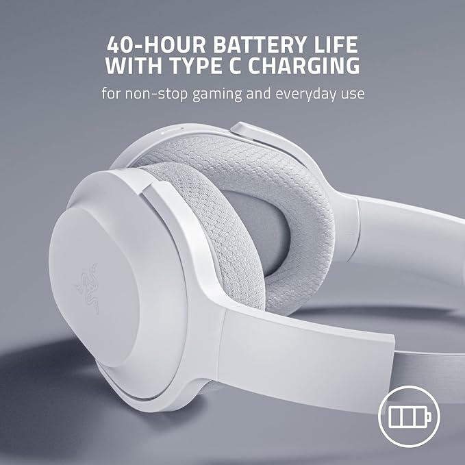 Razer Barracuda Wireless Gaming & Mobile Headset (PC, PlayStation, Switch 2, Android, iOS): 2.4GHz Wireless + Bluetooth - Integrated Noise-Cancelling Mic - 50mm Drivers - 40 Hr Battery - Mercury White