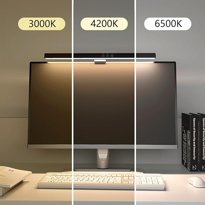 Meichoon Computer Monitor Light Bar Straight Screen Eye Protection Lamp Game Office Desk Lamp Touch Control 3 Color Temperature LE14 A