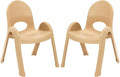 Children’s Factory Value Stack 11" Child Chair, Natural Tan, 2 Pack, Stackable Ergonomic Seating Solution for Classrooms and Homeschools