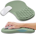 Ergonomic Mouse Pad Wrist Support with Memory Foam Massage Bulge, Carpal Tunnel Mousepad Wrist Rest for Mouse(12x8 inch, Light Green)