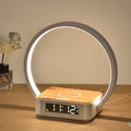 Desk Lamp with Alarm Clock Qi Wireless Charger, Touch Lamp for bedroom 3 Light Hues, Bedside Lamp 10W Max Wireless Charging Table Lamp LED Eye-Caring Reading Nightstand Light for Living Room