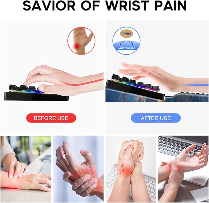 JIKIOU Keyboard Stand with Wrist Rest, Computer Keyboard Stand Pad with Non-Slip Base, Comfy Ergonomic Keyboard Riser Holder for Gaming Office Home 17.13x9.5 in (05Sunset)