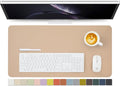 Leather Desk Mat - Non-Slip PU Desk Pad for Office and Home - Desk Organization and Accessories - Ideal for Large Mouse Pad and Desk Mats on Top of Desks (Apricot,27.6"x 13.8")
