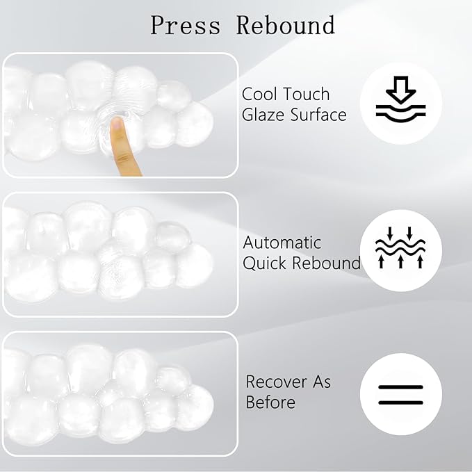 Gel Cloud Wrist Rest for Keyboard and Mouse Clear Mouse Pad with Wrist Rest 3PCS Ergonomic Cool Keyboard Wrist Pad Cute Acrylic Coaster Non-Slip Cute Transparent Mouse Wrist Pad for Computer Keyboard
