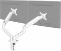 VIVO Aluminum Articulating Dual Monitor Arm for 13 to 30 inch Screens, Desk Mount Tension Spring Monitor Stand for 2 Screens, White, STAND-V102OW