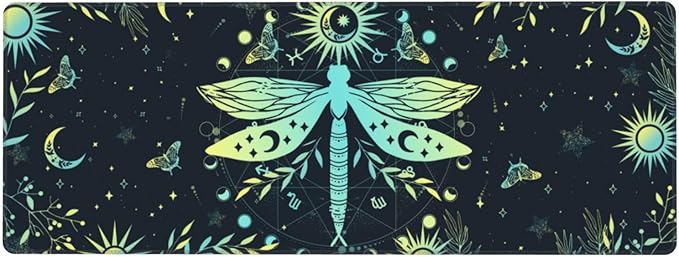 Dragonfly Mouse Pad XL Large Mousepad Non Slip Rubber Base Desk Mat for Laptop Computer Gaming 31.5" X 12"