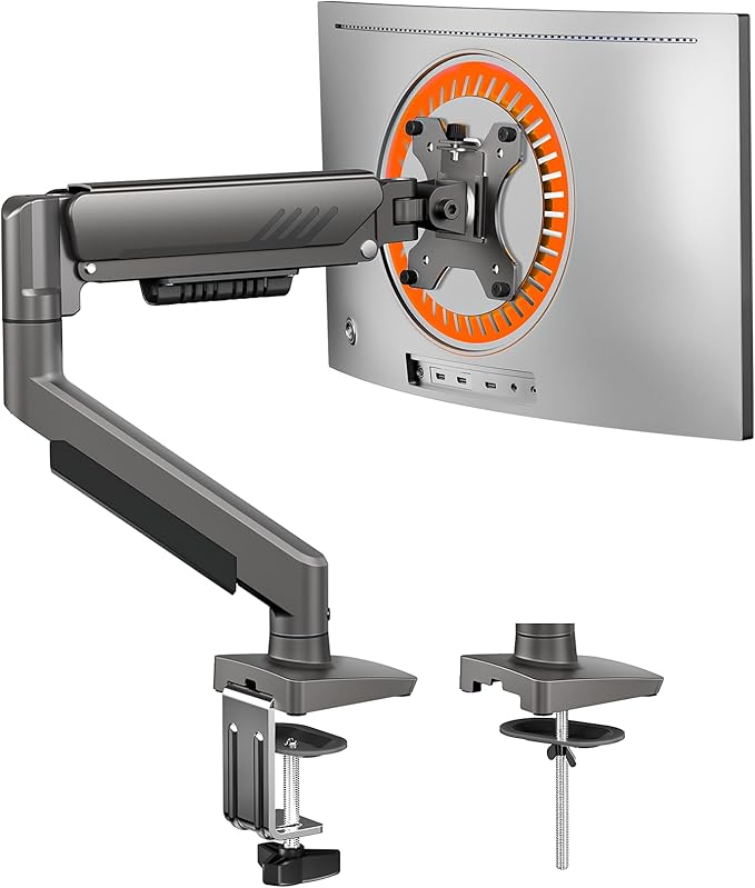 ErGear Single Monitor Arm, Fully Adjustable Monitor Mount for 13–34 Inch Screens, Fast Install Computer Monitor Stand with Tool-Free VESA Mount, Cable Management, Holds 19.8 lbs, Max VESA 100x100mm
