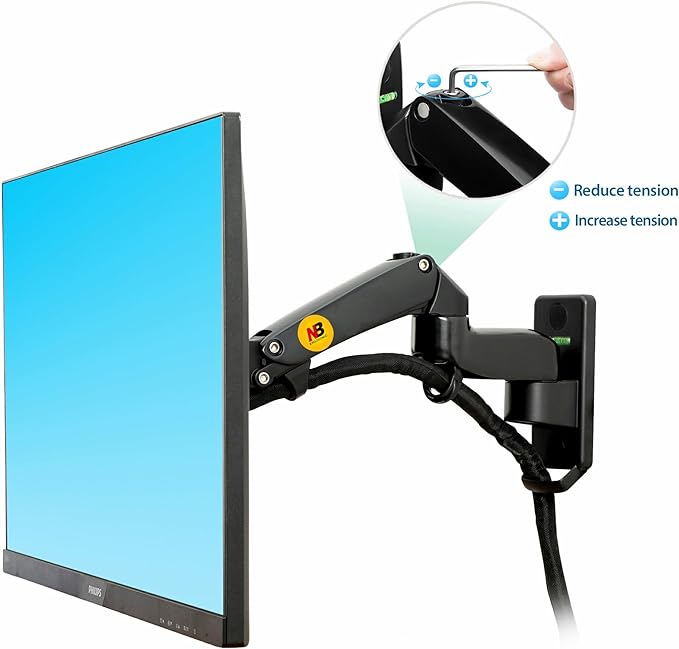 NB North Bayou TV Monitor Wall Mount Bracket Full Motion Articulating Swivel for 17-35" Monitors (Load Capacity from 6.6 to 26.4lbs) Double Extension F150