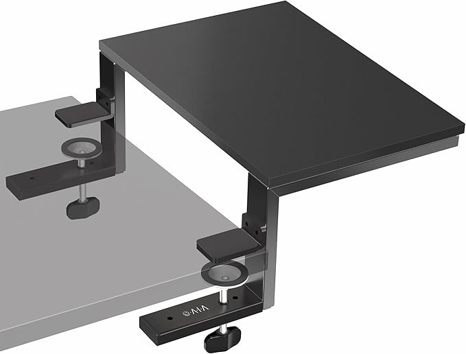 VIVO Clamp-on 15 inch Desk Extension Shelf for Gaming Devices, Ergonomic Computer Monitor and Laptop Riser, Printer Stand, Versatile with Freestanding Feet Included, Desktop Organizer, DESK-SHELF15B