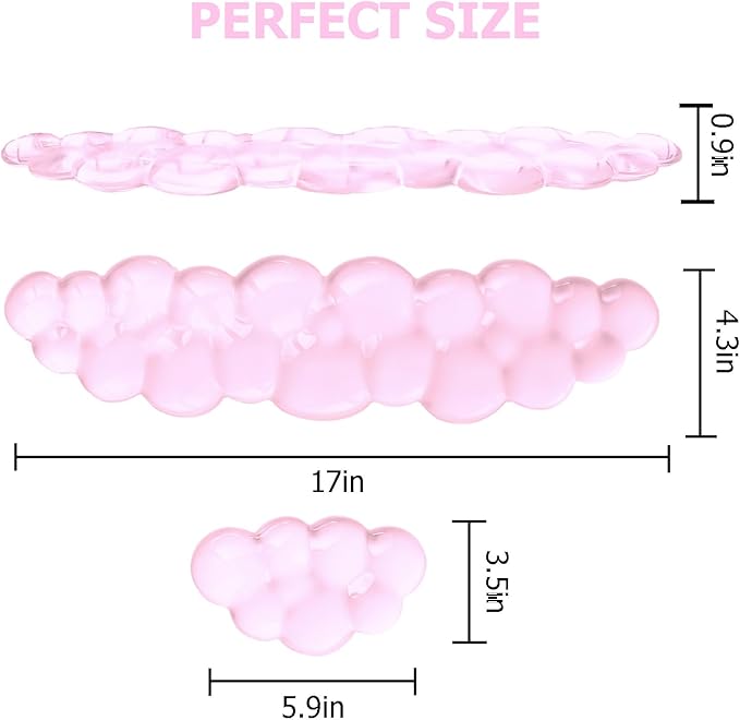 Gel Cloud Wrist Rest Keyboard, Cute Wrist Rest for Computer Keyboard, Ergonomic Keyboard Wrist Rest and Soft Mouse Wrist Rest for Typing, Suitable for Office, Home, Computer, Gaming, Pink