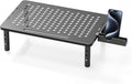Computer Monitor Stand Riser for Desk, 3 Height Adjustable PC Laptop TV Desktop Monitor Stand Shelf, Metal Printer Table with Phone Holder, Stand Riser for Desk, Office Desk Organizers and Accessories, 1 Pack