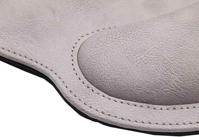 RICHEN Ergonomic PU Leather Keyboard Wrist Rest and Mouse Pad with Wrist Support, Memory Foam Set for Computer/Laptop,Gaming and Office, Comfortable for Easy Typing (Gray White)