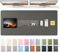 YSAGi Leather Desk Pad Protector, Office Desk Mat, Large Mouse Pad, Non-Slip PU Leather Desk Blotter, Laptop Desk Pad, Waterproof Desk Writing Pad for Office and Home (Dark Grey, 47" x 17")