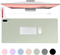 Konohan Heated Desk Pad Warm Mouse Pad, 5 Heating Level & 4 Hour Auto Shut-Off, PU Leather Warm Mouse Mat Heating Keyboard Gaming Mice Warmer Mat Only Supports 110v(Gray-Green Color,31.5" X 13")