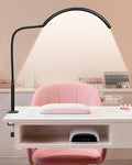 Half Moon LED Desk Light for Nail Techs & Artists – No Flicker & Shadow-Free Arch Light for Salon Use with Clamp, Stepless Brightness Table Lamp & 5 Color Modes for Manicure, Tattoo, Beauty Work