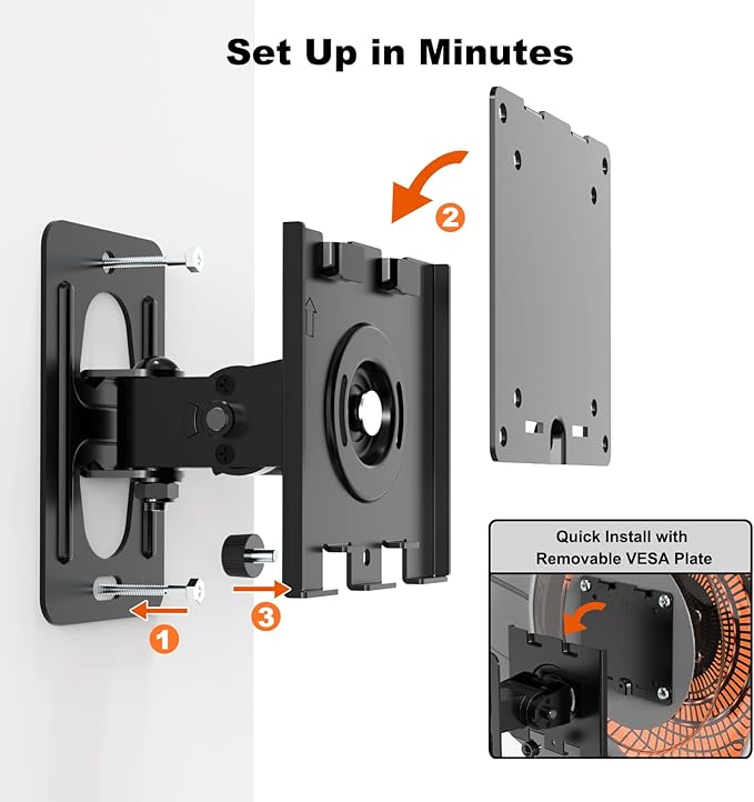 Monitor Wall Mount for 17–49 Inch Ultrawide Screens,Heavy Duty Monitor arm up to 44 lbs with Swivel,Tilt & Rotation,VESA 75x75 & 100x100,Black