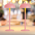 Pink Table Lamp Set of 2 Rechargeable,Table Lights Battery Operated-IP65 Waterproof-for Outdoor Patio/Restaurants/Home/Dinner/Table Lighting-Touch Control & Dimmable