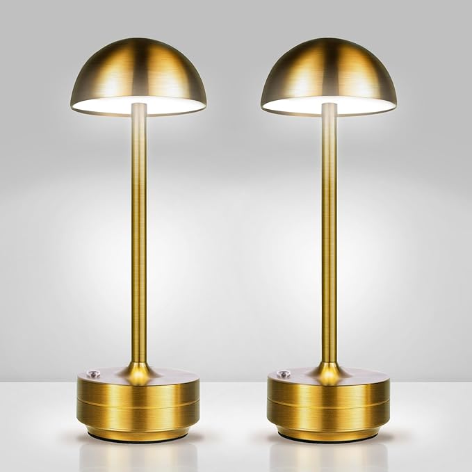 2 Pack Cordless Table Lamp Rechargeable - LED Table Lights Outdoor - 5000mAh Battery Operated Portable Touch Dimmable Lamps for Patio Restaurant Dining Room