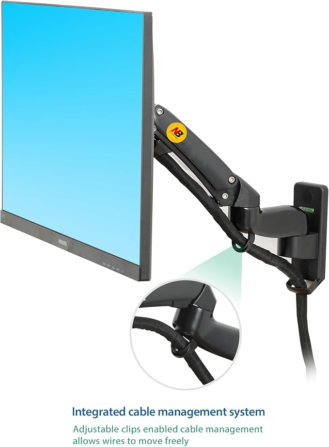 NB North Bayou TV Monitor Wall Mount Bracket Full Motion Articulating Swivel for 17-35" Monitors (Load Capacity from 6.6 to 26.4lbs) Double Extension F150