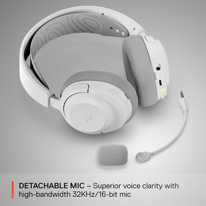 SteelSeries Arctis Nova 3X Wireless Multi-Platform Gaming Headset — Mobile App Control — 40 HR Battery — Neodymium Magnetic Drivers — 2.4GHz/Bluetooth — Xbox, PS5, PC, Switch, Mobile — White