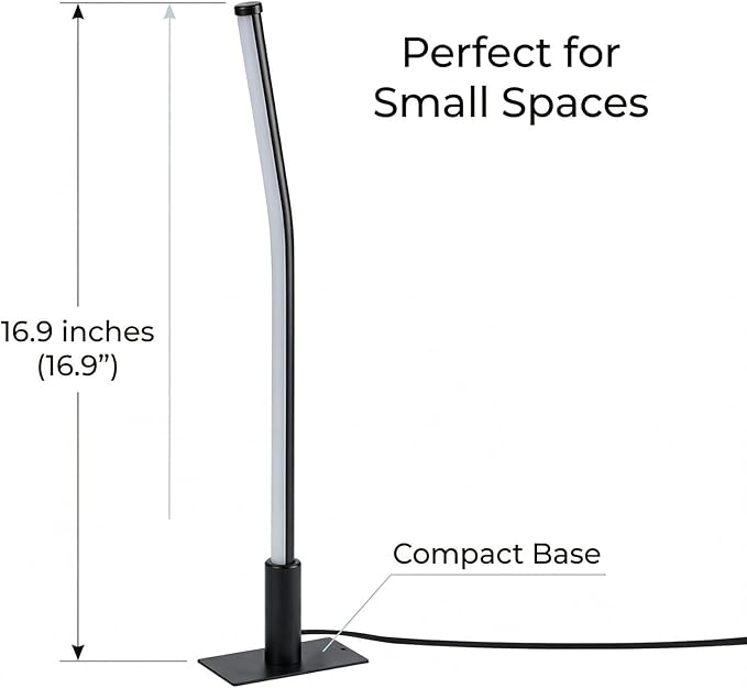 LED Desk Lamp,Touch Control Bedside Lamp with 3 Color Temperatures and Stepless Dimming,6W Modern Slim Table Lamp for Bedroom Nightstand,Living Room or Office,Black