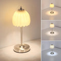 Tulip Table Lamp with 5200mAh Battery & Touch Control, Cordless Small Table Lamp with 3 Colors, Dimmable Rechargeable Table Lamps for Living Room, Bedroom, Desk, Bedside (Creamy Yellow Tulip)