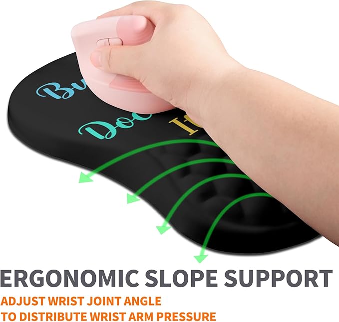 Ergonomic Joint Wrist Support Mouse Pad with Memory Foam Cushion Massage Bump, Carpal Tunnel Mousepad Slope Design for Wrist Rest, 11.8x7.9 in, But Did You Document It