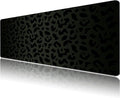 Extended Large Computer Gaming Mouse Pad Desk Mat(31.5×15.7 in),Desk Pad with Non-Slip Base Stitched Edges,Suitable for Work Office Large Gaming Mouse Pad Desktop Pad-Black Leopard Cheetah
