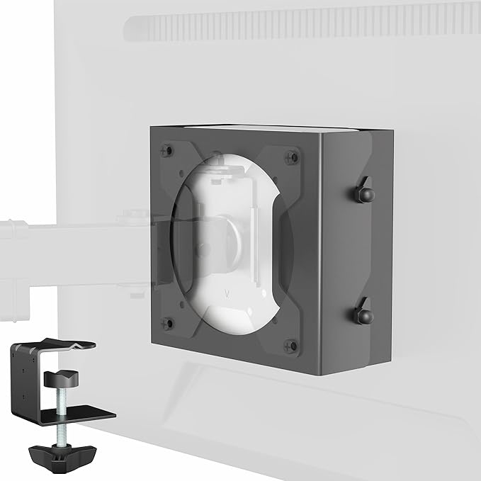 VIVO Behind Monitor VESA Mount Designed for Mac mini M4 and M4 Pro Model, (2024), Desk Clamp Option, Black, MOUNT-MINI24