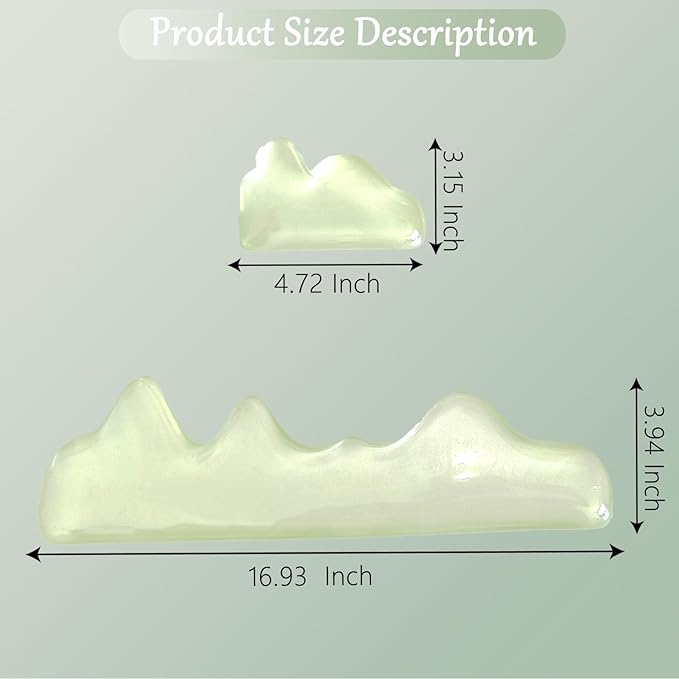 Gel Mountain Keyboard and Mouse Wrist Rest Set Abstract Clear Green Keyboard Wrist Rest Transparent Ergonomic Cute Minimalist Mouse Wrist Pad Silicone Non-Slip Support for Computer Keyboard 60% 68%75%