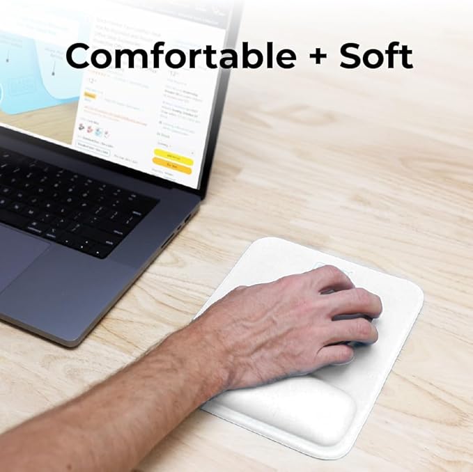 BLACK+DECKER Ergonomic Mouse Pad Wrist Support - Comfortable Mouse Pad Wrist Rest - Wrist Relief Gel Mousepad - Non-Slip Base Aesthetic Mousepad for Gaming, Home, Office - Perfect for Computer, Laptop