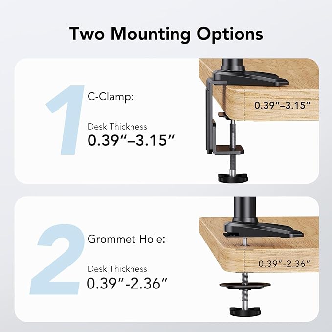HUANUO Dual Monitor and Laptop Mount for Max 32” Monitor and 17” Laptop, Adjustable Arm with Tilt, Swivel and Rotation, Dual Monitor and Notebook Stand with VESA Bracket 75/100 mm