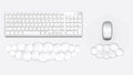 Mouse Pad with Wrist Rest, Soft Cloud Gel Keyboard Mouse Pad Set with Hand Wrist Support, Cute Non Slip Office Desk Accessories for Comfort/Computer/Laptop (2Pc Clear Cloud)