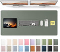 YSAGi Leather Desk Protector, Office Mat, Large Mouse Mat, Non-Slip PU Leather Blotter, Laptop Desk Pad, Waterproof Writing Pad for Office and Home (Dark Green, 47" x 17")
