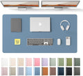 YSAGi Leather Desk Protector, Office Mat, Large Mouse Mat, Non-Slip PU Leather Blotter, Laptop Desk Pad, Waterproof Writing Pad for Office and Home (Blue, 47.2" x 23.6")