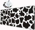 Gaming Mouse Pad Large Mousepad Cow Print Desk Mat XXL Big Desk Pad Rubber Base Computer Pad with Stitched Edges Mouse Mat for Work Game Home Office