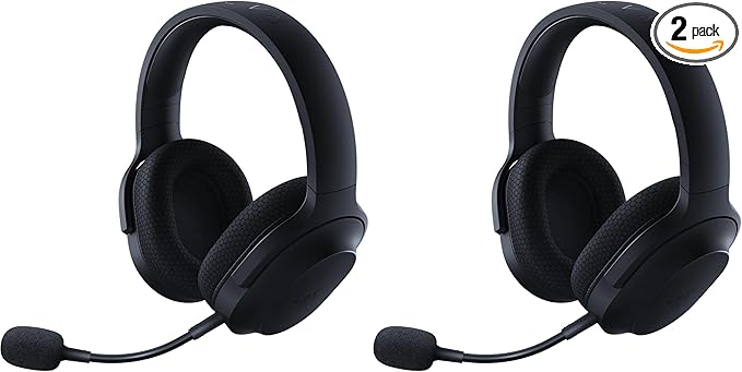 Razer Barracuda X Wireless Gaming & Mobile Headset (PC,PlayStation,Switch 2,Android,iOS): 2.4GHz Wireless + Bluetooth - Lightweight - 40mm Drivers - Detachable Mic - 50 Hr Battery - Black,(Pack of 2)