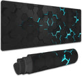 Gaming Mouse Pad, Blue Honeycomb Science Technology Extended Mouse Pad Gaming Large,Big Desk Mat with Non-Slip Base and Stitched Edge,Long Computer Keyboard Mouse Mat for Home Office Work 31.5"x11.8"