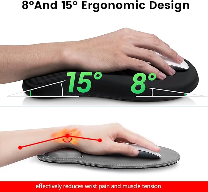 Keyboard Wrist Rest -Ergonomic Keyboard Stand with Wrist Rest- with Carpal Tunnel Massage Bumps and Full Memory Gel Design - Ideal Frequent Computer (Rainbow Color)