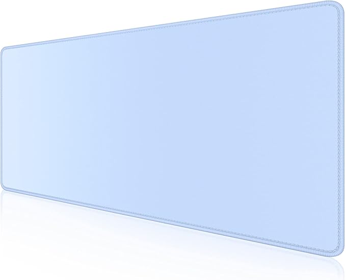 Dapesuom Large Gaming Mouse Pad, Extended Mouse Mat with Stitched Edges, Full Size Keyboard Pad with Non-Slip Base, Big XXL Computer Desk Mats for Gamer, Laptop, Office, 31.5 x 15.7in, Sky Blue
