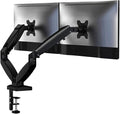 Dual Monitor Arm Stand - Holds 2 Computer Screens up to 32 Inches & 20 lbs Each, Pneumatic Height Adjustable Desk Mount with Articulating Swivel Arms, Full Motion VESA Bracket