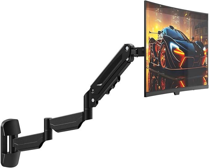 Monitor Wall Mount for 13''-32''-inch Screens - 30.28'' Extra Long Single Wall Mount Monitor Arm, Full Motion VESA Wall Bracket,75/100mm, Hold up to 19.8lbs, Black