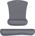 MOSISO Wrist Rest Support for Mouse Pad & Keyboard Set, Ergonomic Mousepad Non-Slip Base Home/Office Easy Typing Cushion with Neoprene Cloth & Raised Memory Foam, Space Gray