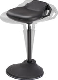 SONGMICS Ergonomic Wobble Stool, Height Adjustable Standing Desk Stool 23.6-33.3 Inches, Swivel Balance Chair with Non-Slip Base, Standing Chair, for Active Sitting, Office, Home, Ink Black UOSC12BK