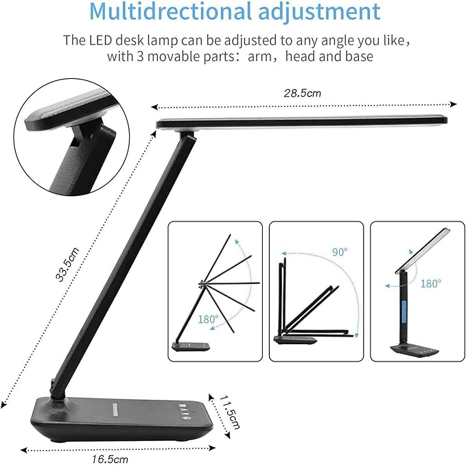Smart Alarm Clock Lamp with Transparent Display,Wireless Charger Station,Dimmable Table Lamp with 3 Color Modes 5 Brightness,180° Flexible Desk Light for Bedroom,T26 White.