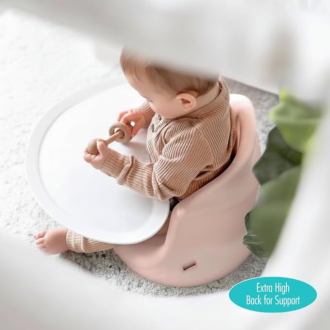Upseat – The Original Ergonomic Baby Floor & Booster Seat with Tray, Developed with Physical Therapists for Upright Posture & Healthy Hip Development, 4–24 Months, Dishwasher-Safe Extra-Large Tray